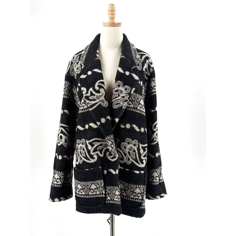 VTG 90s Express Southwestern Blazer Jacket Small Wool Blend Aztec Boho Western